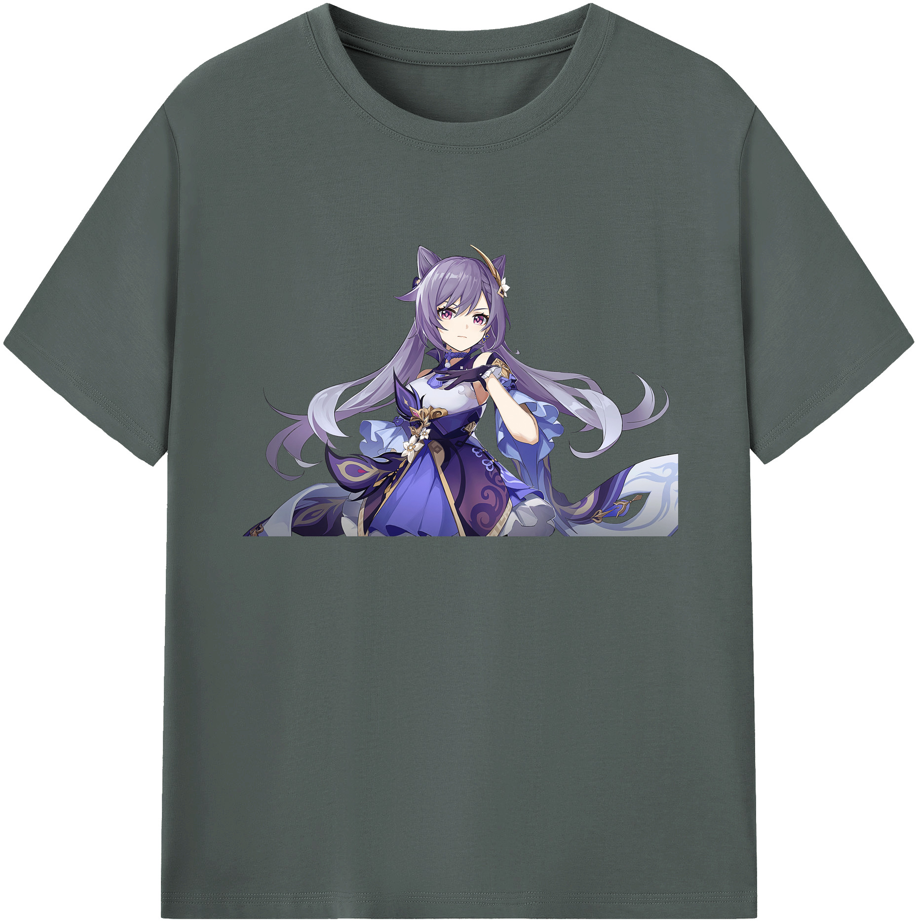 げんし神 刻晴 こくせい genshin Kokusei 綿100％ メンズ半袖Tシャツ｜肌触りやわらか＆通気性